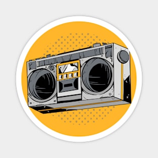 Retro Boombox Illustration // Vintage Stereo Magnet